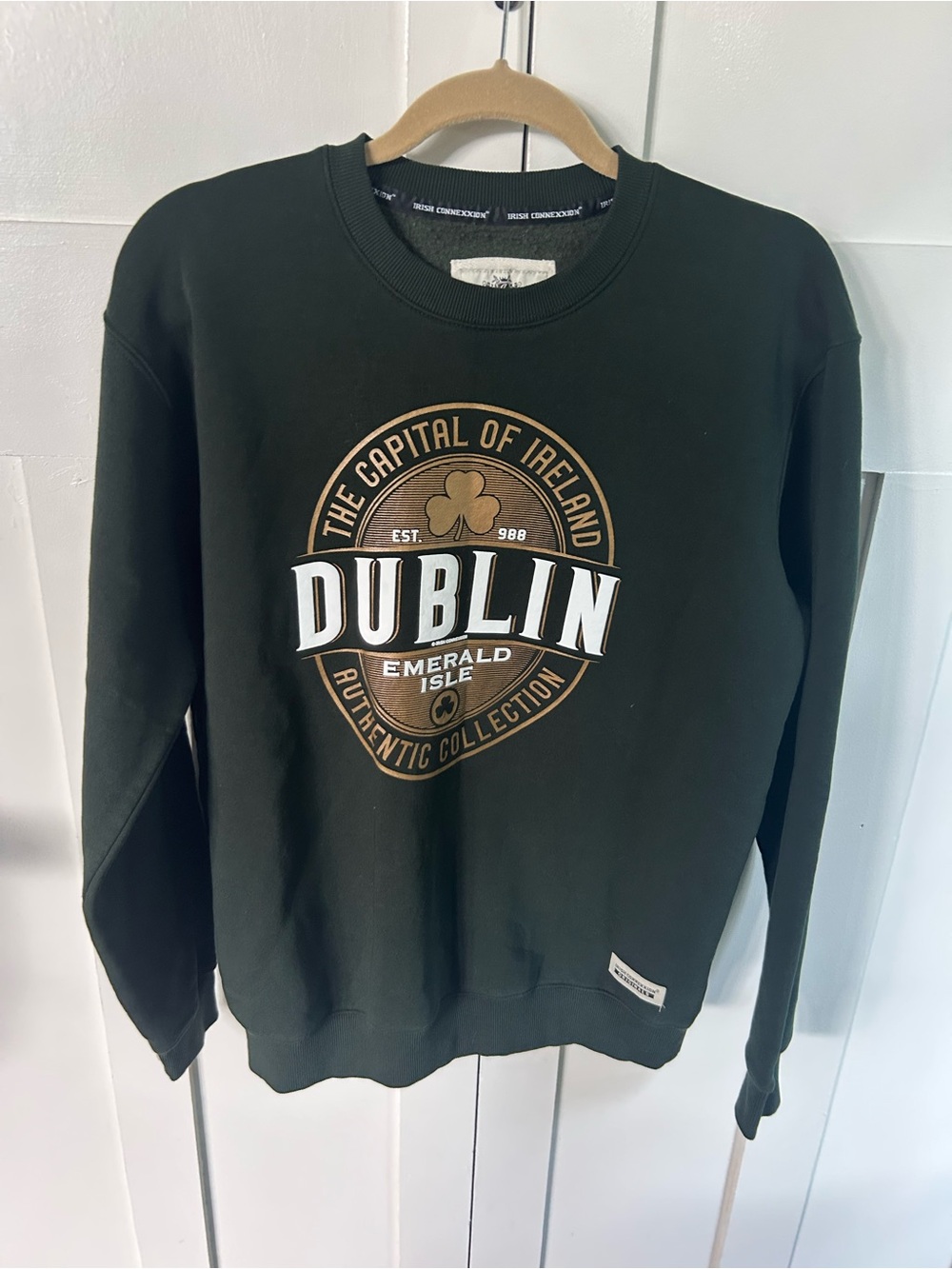 Irish Connexxion Dublin Ireland Crewneck Sweatshirt-Forest Green Size Medium